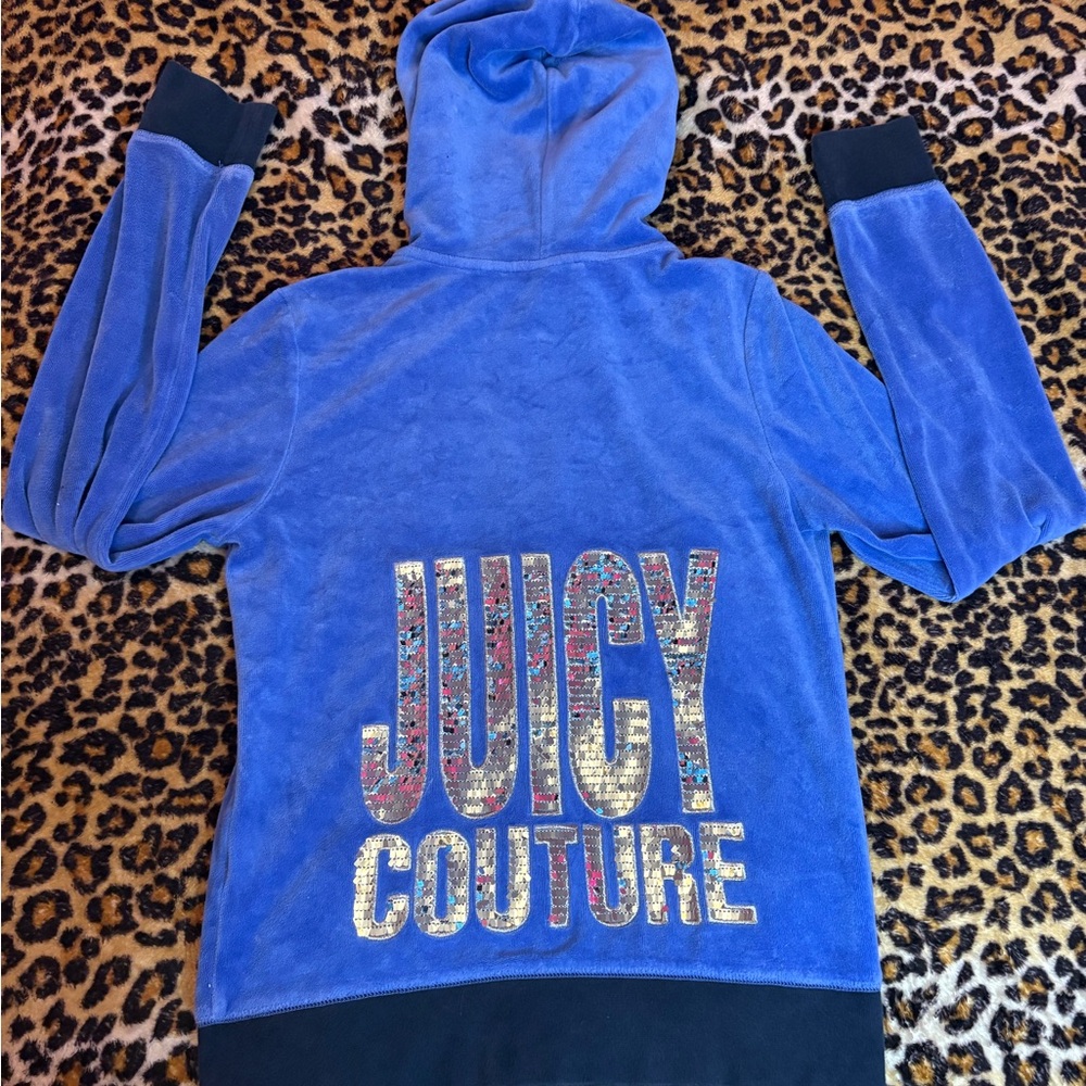 Y2K Juicy Couture Blue and Navy blue Zip Up